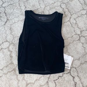 Beyond Yoga, black velvet tank, size xs